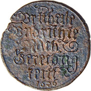 Rechenpfennig Sachsen 1621, Johann Georg I.; Rückseite