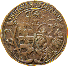 Rechenpfennig Sachsen 1677, Vs