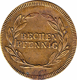 Rechenpfennig Victoria & Albert, Rückseite